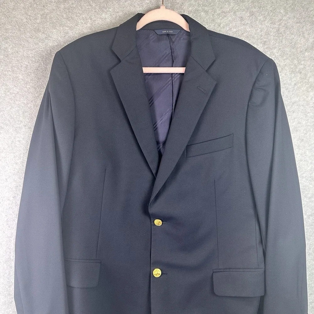 BROOKS BROTHERS 1818 Madison LORO PIANA WOOL Sport Jacket Blazer Dark Blue 43L